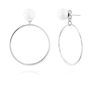 Jvd Stylish silver dangling Orecchini con pearl SVLE0520XH20P00