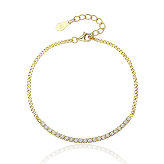 Jvd Bracciale Scintillante Placcato Oro Con Zirconi Svlb0557Xj6Go18