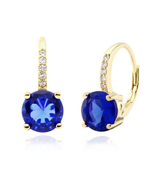Jvd Splendidi Orecchini Placcati Oro Con Zirconi Blu Svle0853Xh2Gm00