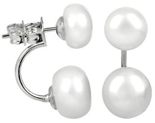 Jwl Luxury Pearls Boucles d'oreilles originales 2In1 avec de véritables perles blanches Jl0287 
