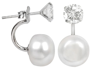 Jwl Luxury Pearls Orecchini Originali Con Vera Perla E Cristallo 2In1 Jl0059