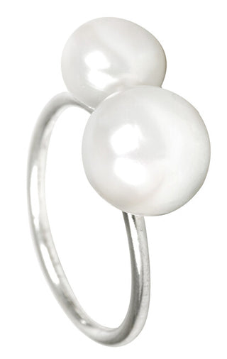 Jwl Luxury Pearls Anello In Argento Con Doppia Perla Jl0058