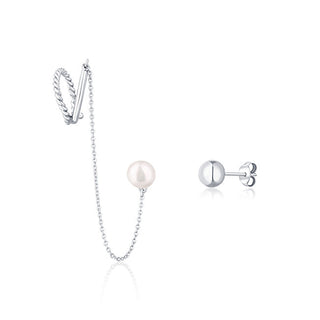 Jwl Luxury Pearls Orecchini Asimmetrici Con Vera Perla Jl0747