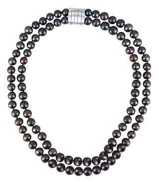 Jwl Luxury Pearls Collana Con Doppia/Doppia Fila Di Perle Scure Vere Jl0657