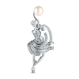 Jwl luxury pearls Elegant dancer Spilla con real pearl JL0875