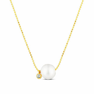 Jwl Luxury Pearls Delicata Collana Con Perla Bianca E Zirconi Scintillanti Jl0860