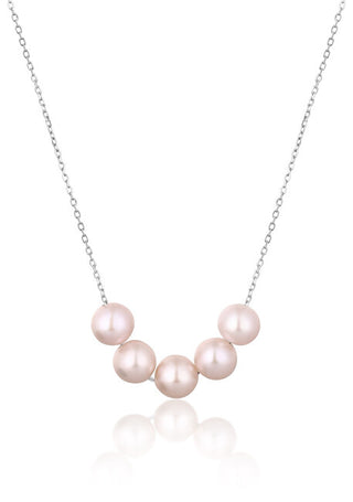 Jwl luxury pearls Fine silver Collana con pink river pearls JL0784