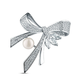 Jwl luxury pearls Luxury da donna Spilla con pearl e zircons Bow JL0869