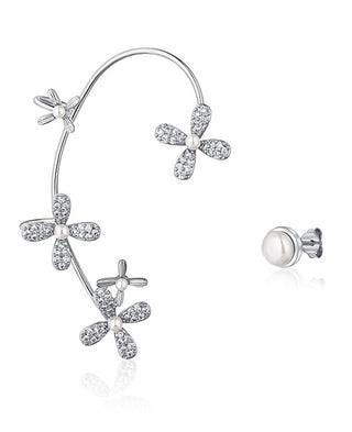 Jwl Luxury Pearls Orecchini Asimmetrici Con Perle E Zirconi - Orecchino Originale Jl0779