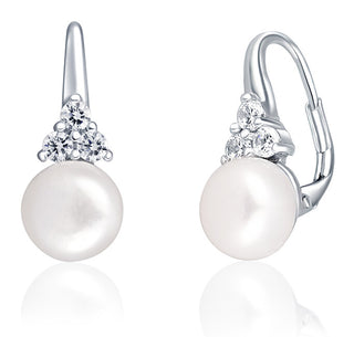 Jwl luxury pearls Luxury silver Orecchini con real pearl e zircons JL0641