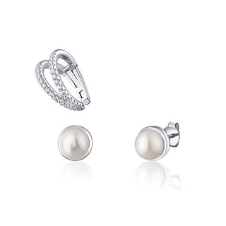 Jwl Luxury Pearls Set Moderno Di Orecchini Placcati In Oro (1 Orecchino, 2 Orecchini Con Pietra) Jl0808