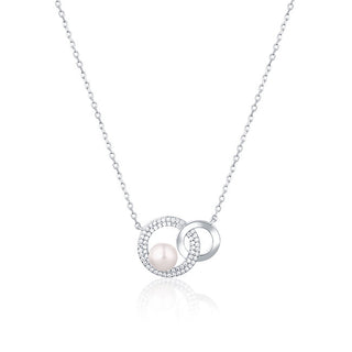 Jwl Luxury Pearls Collana Alla Moda Con Vera Perla E Zirconi Jl0751 (Catena, Pendente)
