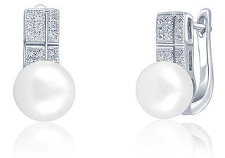 Jwl Luxury Pearls Pendientes preciosos con perla auténtica y circonitas Jl0644 