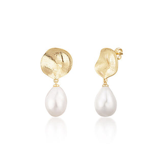 Jwl Luxury Pearls Bellissimi Orecchini Placcati Oro Con Vere Perle Barocche Jl0724