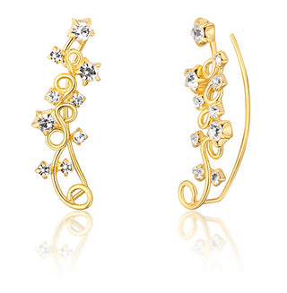 Jwl Luxury Pearls Bellissimi Orecchini Lunghi Placcati Oro Con Cristalli Jl0740