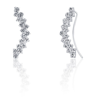Jwl luxury pearls Longitudinal glittering Orecchini with crystals JL0689