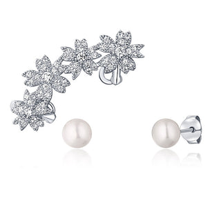 Jwl Luxury Pearls Bellissimo Set Di Orecchini Di Perle (1 Orecchino, 2 Orecchini Con Pietra) Jl0781