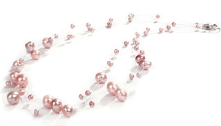 Jwl Luxury Pearls Collana Di Perle Rosa Autentiche Levitanti Jl0826