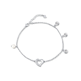 Jwl Luxury Pearls Delicata Catena Per Gamba Con Cuore E Perla Jl0806