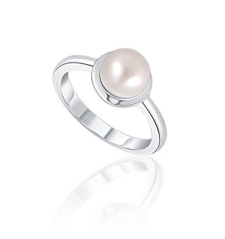 Jwl Luxury Pearls Delicato Anello In Argento Con Vera Perla Bianca Jl0677 - Circuito: 52 Mm