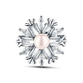 Jwl Luxury Pearls Niedliche Brosche in Schneeflockenform mit Perle Jl0874 