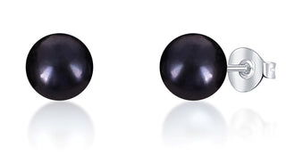 Jwl Luxury Pearls Orecchini A Bottone Realizzati Con Vere Perle Nere Jl0707
