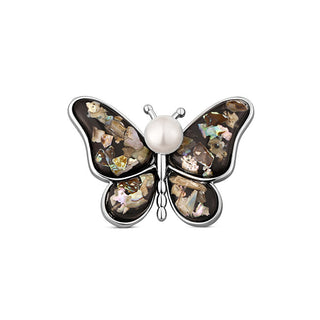 Jwl luxury pearls Pearl Spilla 2in1 con genuine white pearl e nacre JL0820