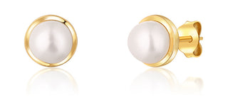 Jwl Luxury Pearls Boucles d’oreilles plaquées or avec perle de rivière Jl0735 