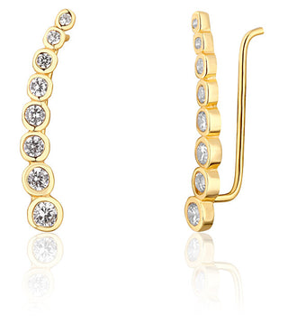 Jwl Luxury Pearls Orecchini Lunghi Placcati Oro Con Cristalli Scintillanti Jl0743