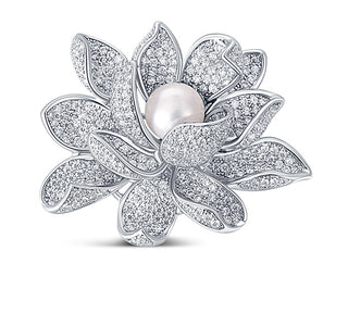 Jwl Luxury Pearls Bellissima Spilla Con Perla 2In1 Fiore Di Loto Jl0697