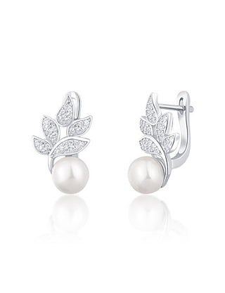Jwl Luxury Pearls Bellissimi Orecchini In Argento Con Perle Vere E Zirconi Jl0719