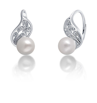 Jwl Luxury Pearls Deliciosos Pendientes de Plata con Perla Blanca Auténtica Jl0706 
