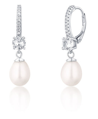 Jwl Luxury Pearls Deliziosi Orecchini In Argento Con Perle Vere E Zirconi Jl0739