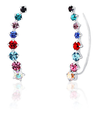Jwl Luxury Pearls Pendientes largos a juego con cristales de colores Jl0742 
