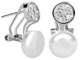 Jwl Luxury Pearls Orecchini In Argento Con Perla Destra E Zirconi Jl0393