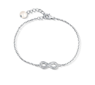 Jwl Luxury Pearls Bracciale Infinito In Argento Sterling Con Perla Autentica Jl0848