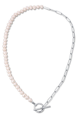 Jwl luxury pearls Trendy steel Collana with real river pearls JL0788