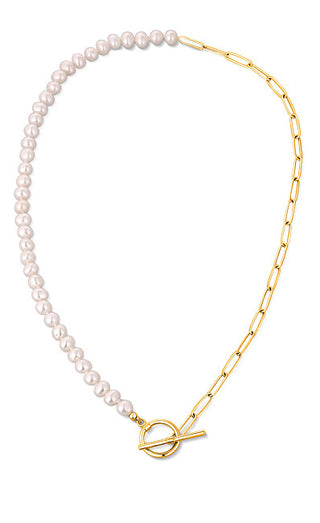 Jwl Luxury Pearls Collana Trendy Placcata Oro Con Vere Perle Di Fiume Jl0787