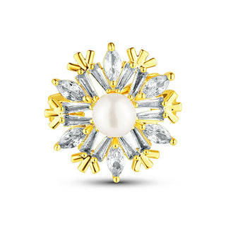 Jwl Luxury Pearls Spilla A Fiocco Di Neve Scintillante Con Perla Jl0873