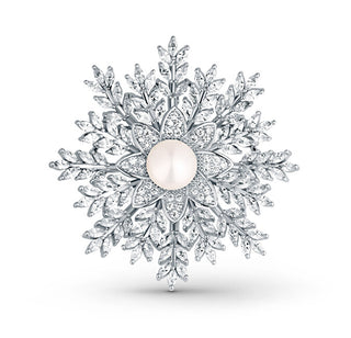 Jwl Luxury Pearls Spilla Scintillante Flake 2 In 1 Con Perla Autentica Jl0847