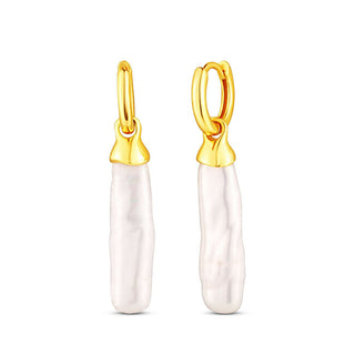 Jwl Luxury Pearls Orecchini Pendenti Placcati Oro Con Perla D'Acqua Dolce 2 In 1 Jl0855