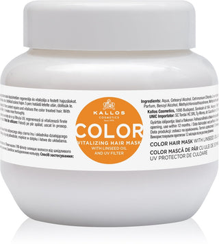 Kallos Mască pentru păr vopsit cu ulei de in și filtru UV (Mască de păr colorată) - Volum: 275 ml