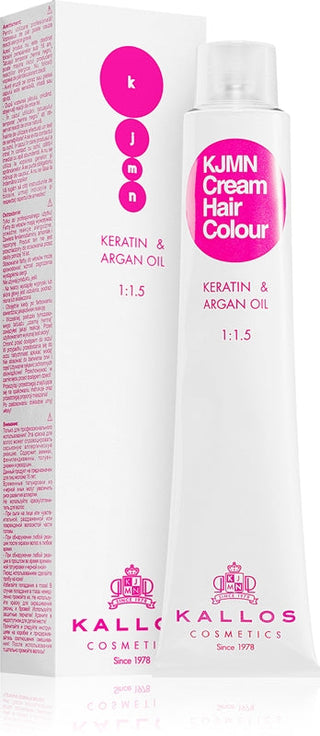 Vopsea de păr cremă KJMN cu keratină și ulei de argan 100 ml 8.31 blond auriu deschis cenușiu