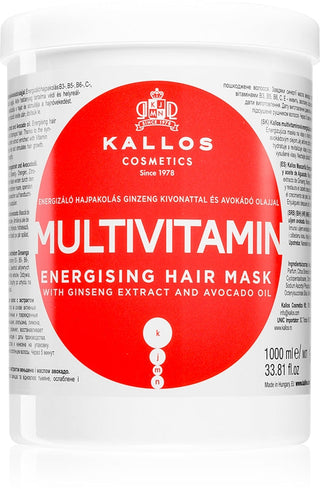 Kallos Mască de păr cu multivitamine și extract de ginseng și avocado - 1000 ml