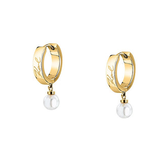 Karl lagerfeld Gold-plated hoop Orecchini Pearl KLAYR15