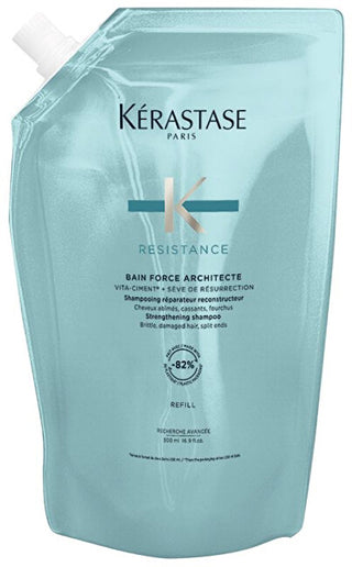 Kérastase Bain Force Architecte (Ricarica Shampoo Rinforzante) Ricarica Shampoo Da 500 Ml Per Capelli Molto Fragili E Danneggiati