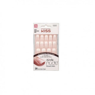 Kiss Kiss Nude French Acrylic Nail Salon 28 Artificial Nails 
