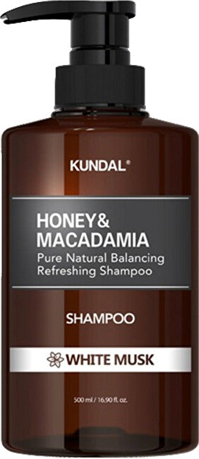 Kundal Moisturizing Shampoo Honey & Macadamia White Musk (Pure Natural Balancing Refreshing Shampoo) - Volume: 500 ml