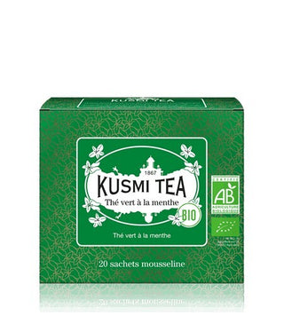 Kusmi tea Té verde de hierbabuena 20 bolsitas de muselina orgánicas, 40 g