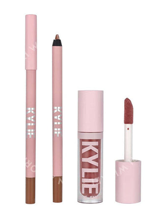 Kylie cosmetics مجموعة هدايا قلم الشفاه وملمع الشفاه هاي ديو، قطعتين